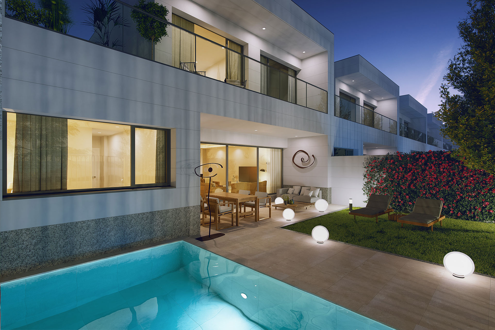 Chalet cuatro dormitorios con piscina y jardín